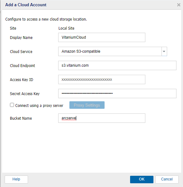 Add Cloud Account Settings